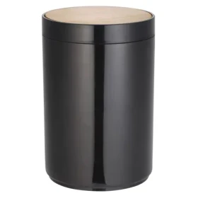 MSV OSLO výklopný odpadkový kôš 5 L čierny / plast / bambusové veko (3700703970026)
