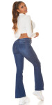 Sexy Highwaist Wide Leg Jeans in Used Look denimblue