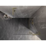MEXEN/S - Lunar L sprchový kút dvere krídlové pravá 80 x 80, transparent, zlato kartáčovaná 834L-080-080-55-00-P