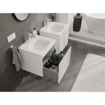 MEXEN/S - Rivel kúpeľňová skrinka 50 cm s umývadlom Vela, 1 šuplík, reliéf, biela mat 91A20-05047-1-BF01-W23M01