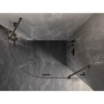 MEXEN/S - Lunar sprchový kút štvrťkruh krídlový pravá 100 x 90, transparent, grafit metal 833-100P-090L-95-00