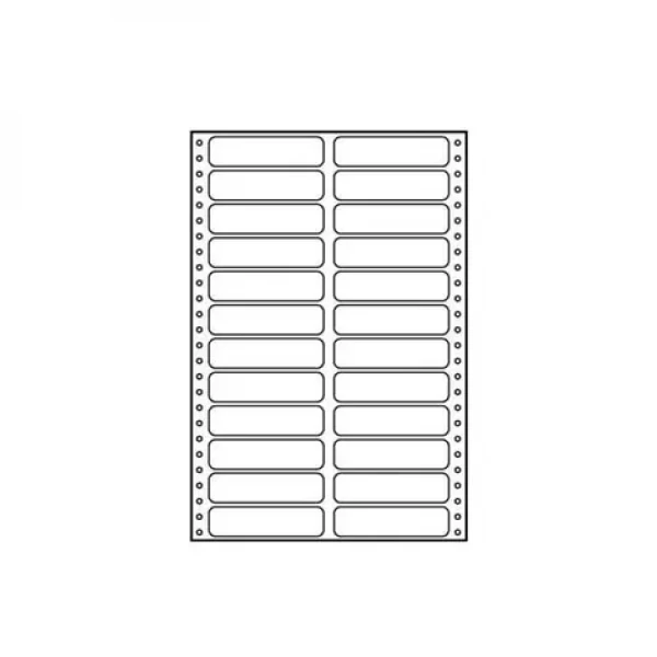 Logo tabelačnej etikety 89mm x 23.4mm - 10 ks / A4 / dvojradové / biele / 24 etikety / pre ihličkové tlačiarne (32107-Logo)