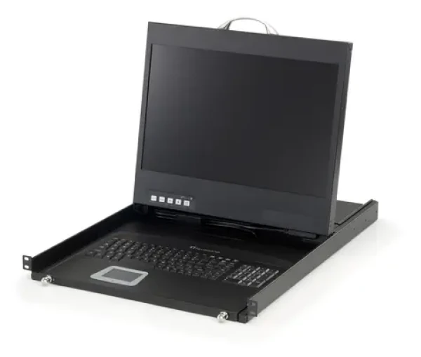 LevelOne KVM konzola 19" LCD 8 portov / KVM konzola / VGA / USB + PS/2 / 1440x900 / čierna (KVM-8901DE)