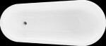MEXEN/S - Retro voľne stojaca vaňa 170x75 cm biely / čierna chróm nohy , sifón chrom 53251707575-00