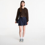 Mikina Calvin Klein Jeans Ls Terry Logo Waist Cropped Fz Hoodie Dark Coffee M