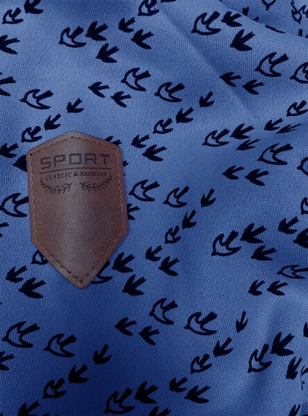 Svetlomodrá mikina s kapucňou s lastovičkami (2309) odstíny modré XXL (44)