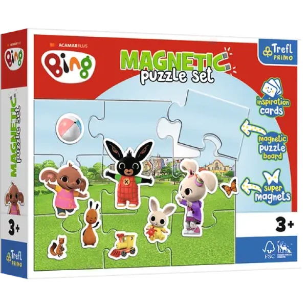 Trefl Primo - Puzzle - Magnetické Puzzle s doplnkami Králiček Bing