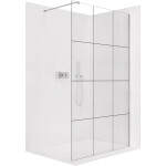 CERANO - Sprchová zástena Walk-in Onyx Cube Ľ/P - 8 mm - hranatá vzpera - chróm, industriálne sklo - 90x200 CER-8050BD484