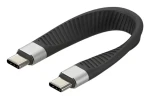 Techly ICOC-USBC-FL-U4 čierna / Kábel / USB-C - USB-C / USB4 Gen 2x2 / 40 Gbps / PD 1000 W / 0,124 m (ICOC-USBC-FL-U4)