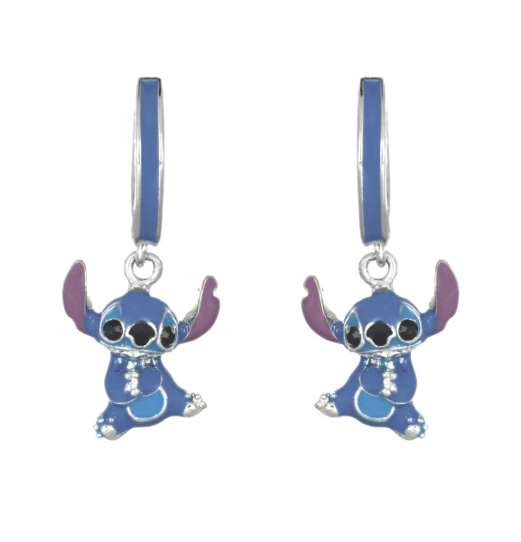 Disney Strieborné kruhy s príveskami Stitch Lilo & Stitch ES00098SRHL.CS