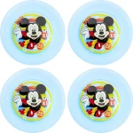 STOR Sada tanierov Mickey Mouse / Detský tanier / 4 ks / Do umývačky aj mikrovlnky (11218)