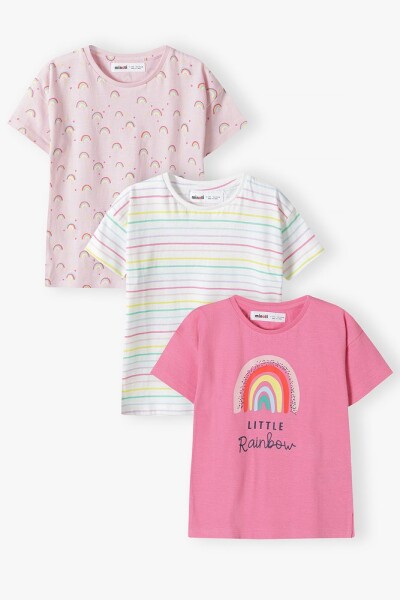 Dievčenské tričko s krátkym rukávom 3pack, Minoti, 14tee 50, Dievča - 86/92 | 18-24m