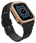 Hurtel puzdro s remienkom Apple Watch 42/44/45mm čierna, ružové zlato / Ochranný kryt s remienkom