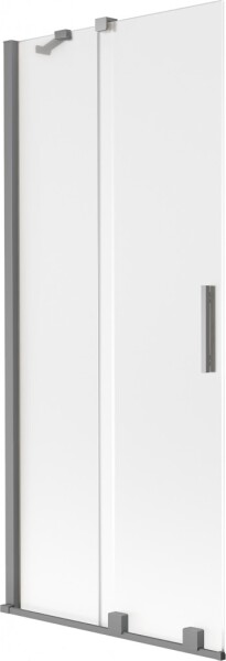 MEXEN/S - Velár dvojkrídlová posuvná vaňová zástena 80 x 150, dekor, grafit metal 896-080-000-31-95