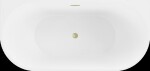 MEXEN/S - Oval vaňa voľne stojaca nástenná 180 x 80, biela/čierna, sifón a prepad zlatá kartáčovaná 52671808075-55