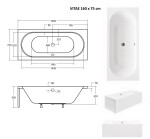 BESCO - Obdĺžniková vaňa VITAE - Nožičky k vani - S nožičkami, Rozmer vane - 160 × 75 cm VANVITAE160+OLVPINOZ
