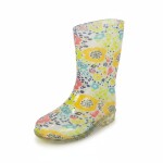 Dievčenské čižmy z PVC - kvetinová potlač, Pidilidi, PL0038-13, biela - 30