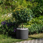 Plastia Samozavlažovacia veľkoobjemová nádoba Berberis 55 cm - antracit + slonová kosť