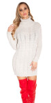 Sexy turtleneck cable knit sweater dress Einheitsgroesse