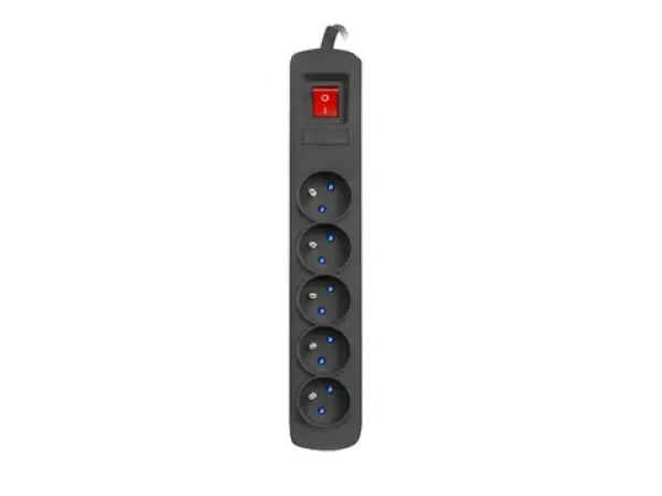 Armac R5 čierna / Prepäťová ochrana / 5 zásuviek / 1,5 m (R5/15/CZ)