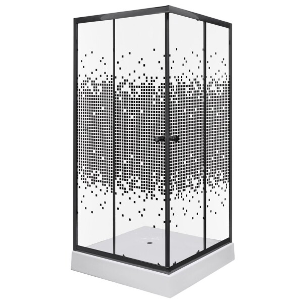 KERRA - Sprchovací kút Čierny Pixel SQ 80 (s vaničkou) 5907548118349