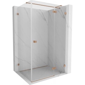MEXEN/S - Lunar T sprchovací kút dvere krídlové pravá 75 x 110, transparent, meď kartáčovaná 834T-075-110-65-00-P