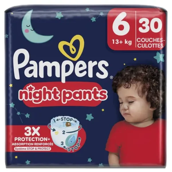 Pampers Night Pants 13+ kg (30 ks) / Nočné plienkové nohavičky / veľkosť 6 (13+ kg) (8700216669757)