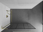 MEXEN/S - Kioto L Sprchová zástena WALK-IN 70 x 200, čierny vzor, zlato 800-070-103-50-78