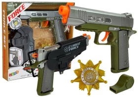 Mamido policajná súprava pištole 20cm odznak píšťalka puzdro svetelné efekty zvuk
