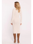 Dámske svetrové šaty M824 Light beige - MOE UNI světle béžová