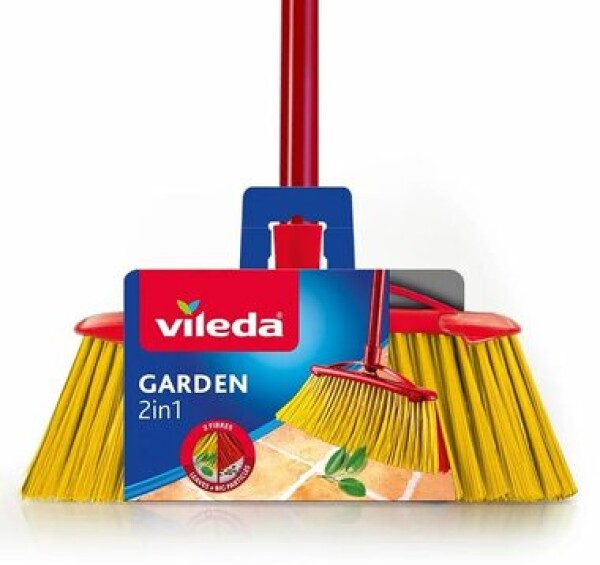 Vileda Garden vonkajšia zmeták 2v1 / 2 typy štetín / Tyč: 130 cm / Hlava: 36 × 6 cm (128763-V)