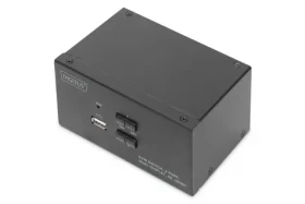Digitus DS-12860 čierna / KVM prepínač / 2-portový / Dual-Display / HDMI / 4K 30Hz / USB (DS-12860)