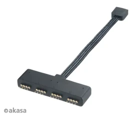 Akasa AK-CBLD02-10BK / RGB LED rozbočovač / 4-pin / 1 vstup na 4 výstupy / 10 cm (AK-CBLD02-10BK)