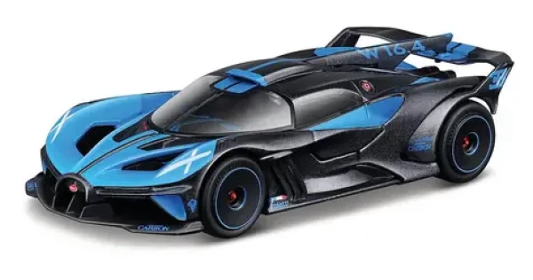 Bburago RACE Bugatti Bolide v dekoratívnom boxe - modrá čierna metalíza 1:43