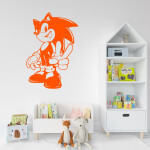 Veselá Stena Samolepka Postava Ježko Sonic Farba: bílá, Veľkosť: 60 x 41 cm