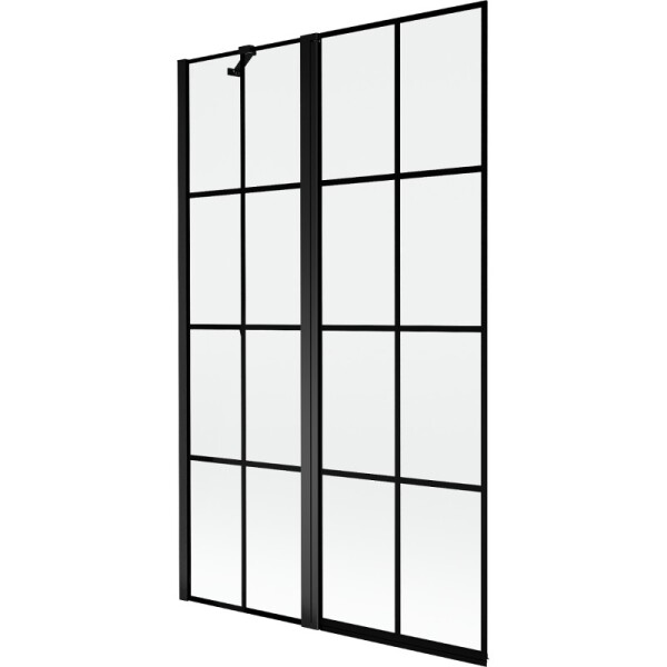 MEXEN - MIST vaňová zástena 110x150 cm 6mm f+s, čierna, dekor, ľavá 8A9-110-011-70-77-L