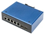 Digitus DN-651154 čierna / Switch / Managed L2 / 4X Gigabit RJ45 + 2x SFP / DIN lišta / IP40 (DN-651154)