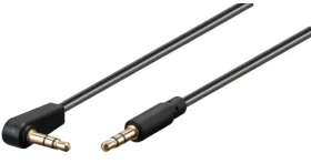 PremiumCord Kábel Jack 3,5 mm 90° M/M čierny / Audio kábel / 1 m (kjackmm1-90)