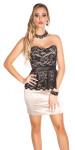 Sexy KouCla Bandeau Dress with Lace Peplum black 12