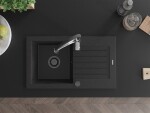 MEXEN/S MEXEN/S - Pablo granitový drez 1 s odkvapkávačom vrátane batérie Aster, čierna/strieborná metalík 6510-73-73450-07-B