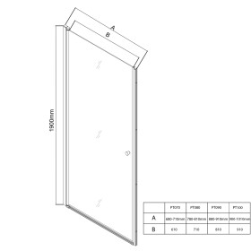 AQUALINE - PILOT otočné sprchové dvere 800 PT080W