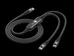 ER POWER USB-C nabíjacia rozdvojka čierna / Kábel / 1x USB-C / 2x USB-C / PD 100W / nylonový opletenec (ERPW3CSP-BK)