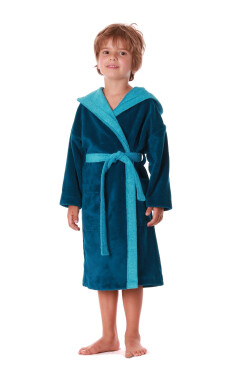 Detský župan Tampa duo s kapucňou 9159 petrol - Vestis dětské č.152