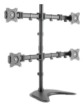 Digitus stolný držiak 4 monitorov čierna / Držiak monitora / VESA 75x75 a 100x100 mm / náklon 45 ° / otočenie 90 ° (DA-90364)
