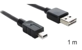 DeLock Easy-USB čierna / Kábel / USB 2.0 / Mini-USB B (M) - USB A (M) / 1 m (83362)