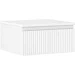 MEXEN/S - Rivel kúpeľňová skrinka pod umývadlo 50 cm s doskou, 1 šuplík, reliéf, biela mat 91A20-05023-1-BFC01