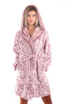 Dámsky krátky župan s kapucňou Flora 4856 4303 Light Purple with White - Vestis S sv.fialová s bílou
