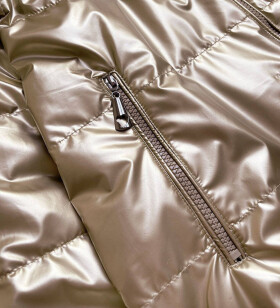 Lesklá dámská oversize bunda v barvě model 15264926 - 6&8 Fashion Barva: odcienie brązu, Velikost: S (36)