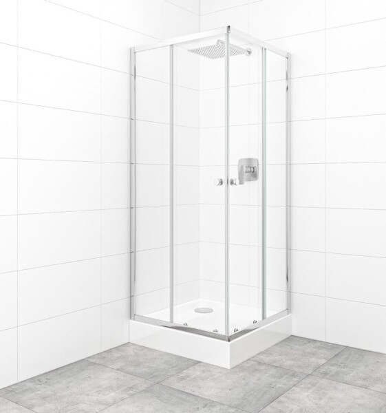 SAT - Set sprchovacieho kúta a vaničky, štvorec 80x80 cm Multi Basic SIKOBKMUQ80CRT SIKOBKMUQ80CRT