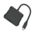 FIXED 5-portový hliníkový USB-C HUB Quadri pre notebooky 140W PD 3.1 vesmírne čierna (FIXHU-QR-BK)